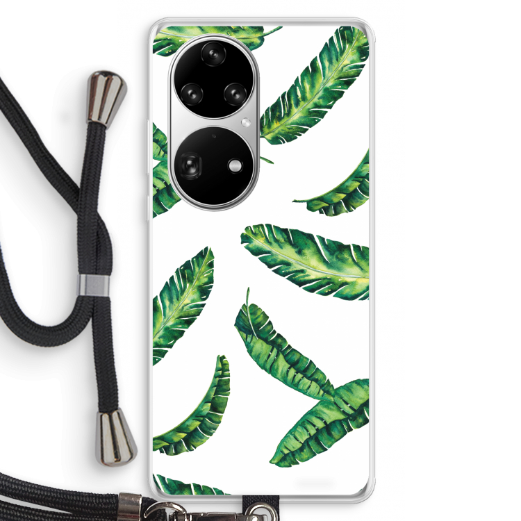 Lange bladeren: Huawei P50 Pro Transparant Hoesje met koord