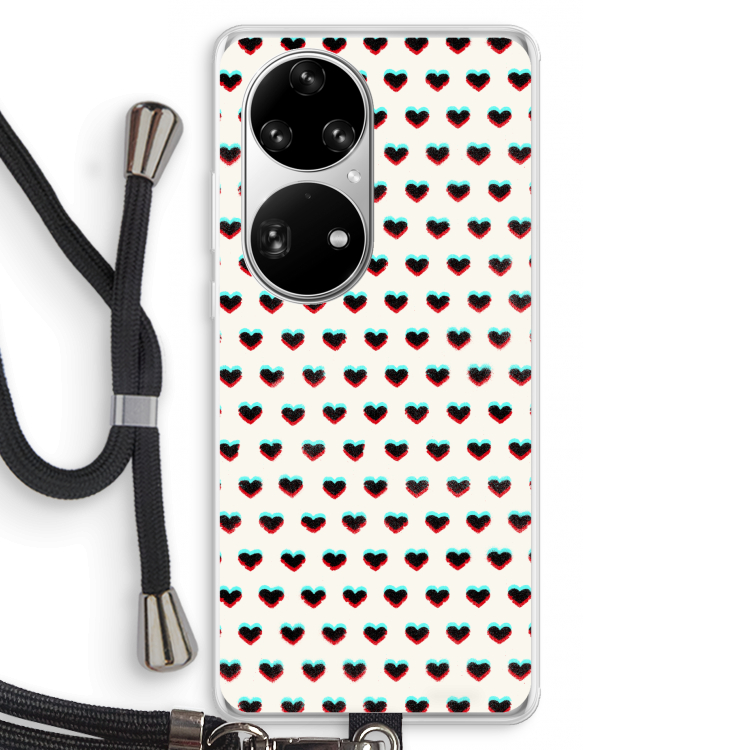 Hartjes: Huawei P50 Pro Transparant Hoesje met koord