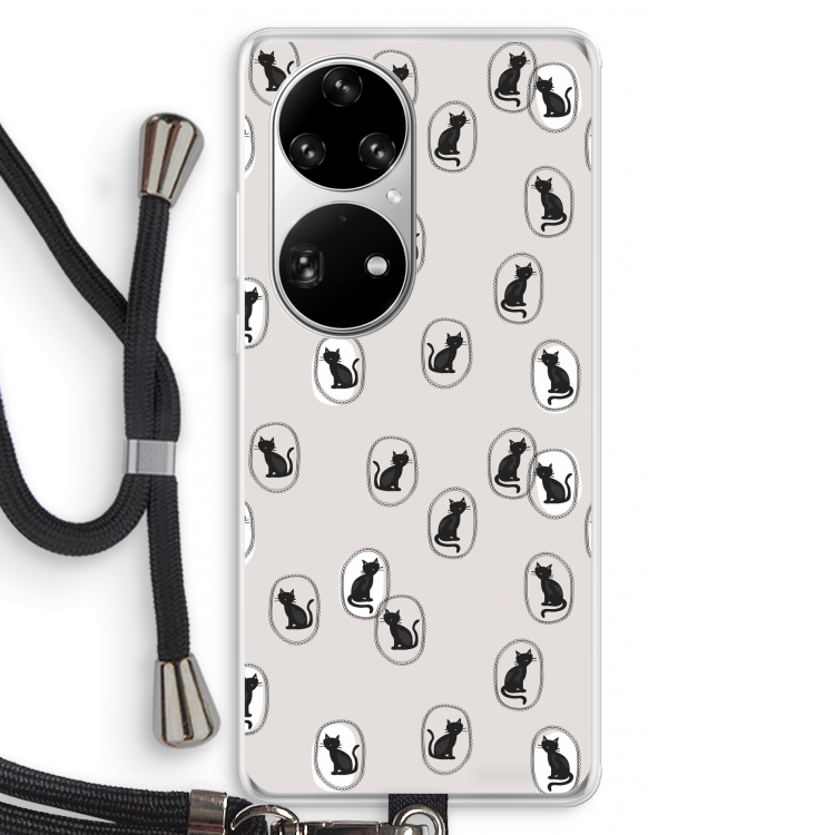 Miauw: Huawei P50 Pro Transparant Hoesje met koord