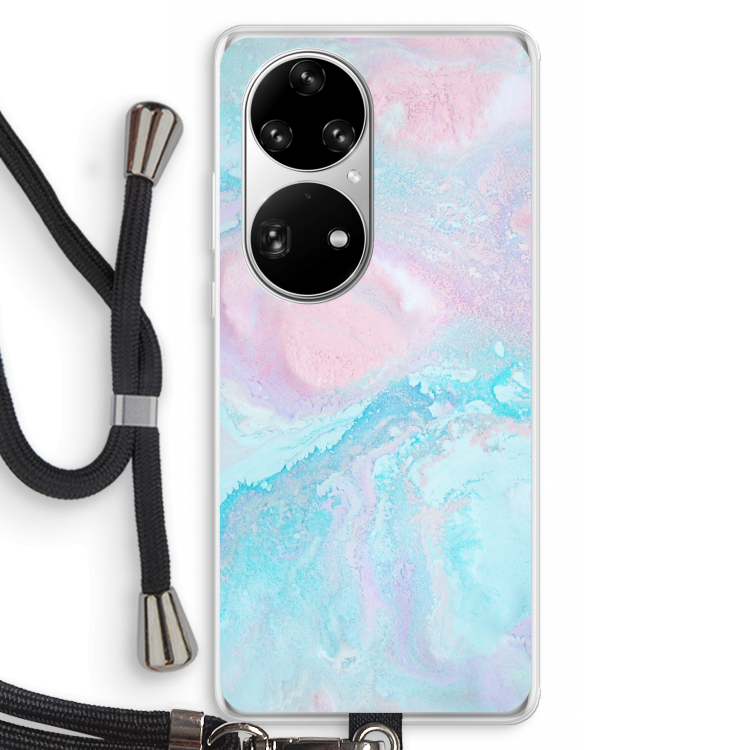 Fantasie pastel: Huawei P50 Pro Transparant Hoesje met koord