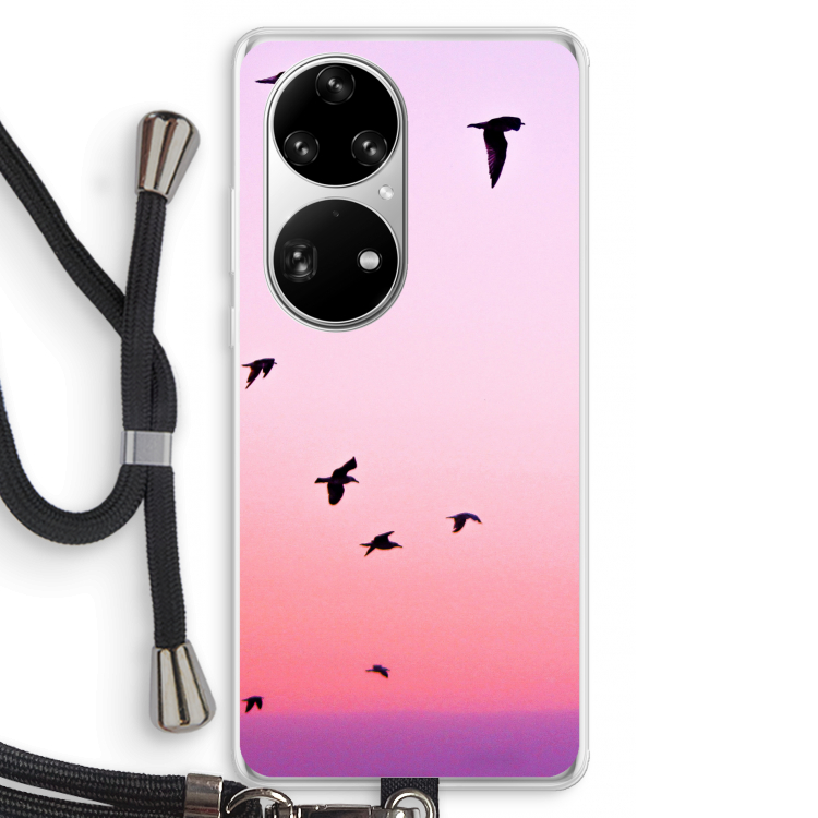 Fly away: Huawei P50 Pro Transparant Hoesje met koord