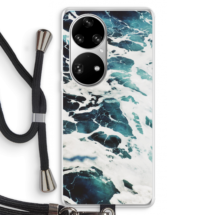 Golven: Huawei P50 Pro Transparant Hoesje met koord
