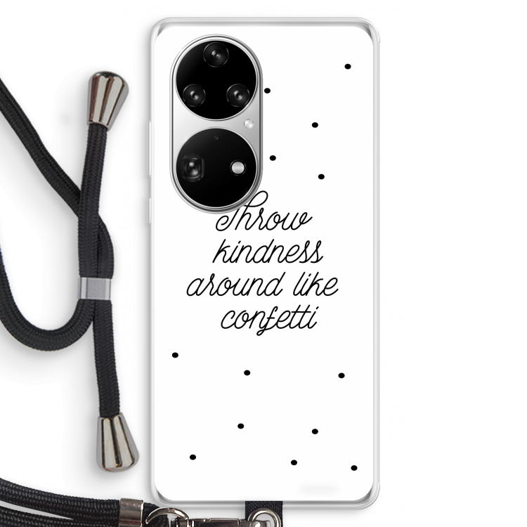 Confetti: Huawei P50 Pro Transparant Hoesje met koord
