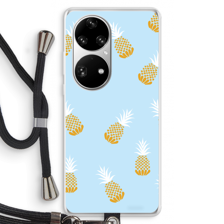 Ananasjes: Huawei P50 Pro Transparant Hoesje met koord