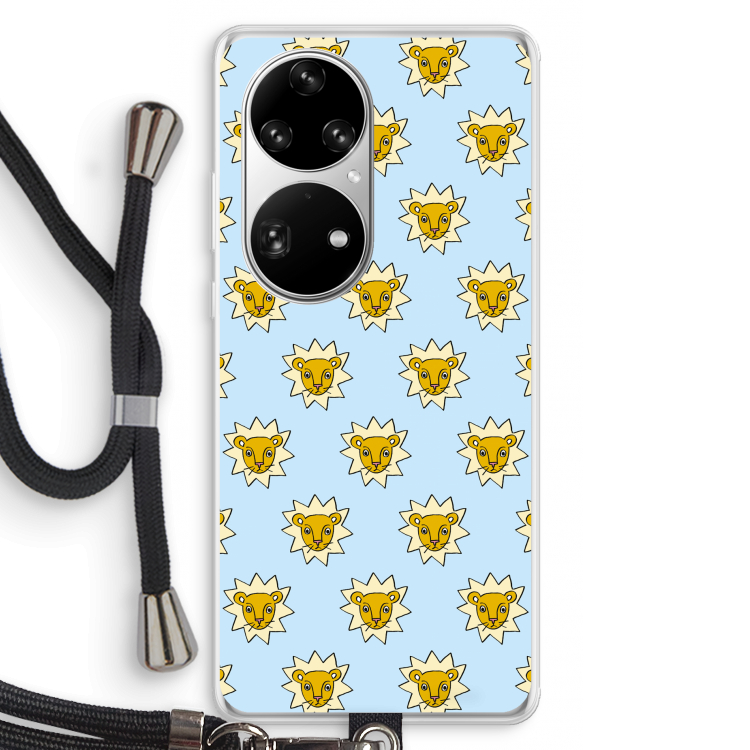 Leeuwenkoppen: Huawei P50 Pro Transparant Hoesje met koord