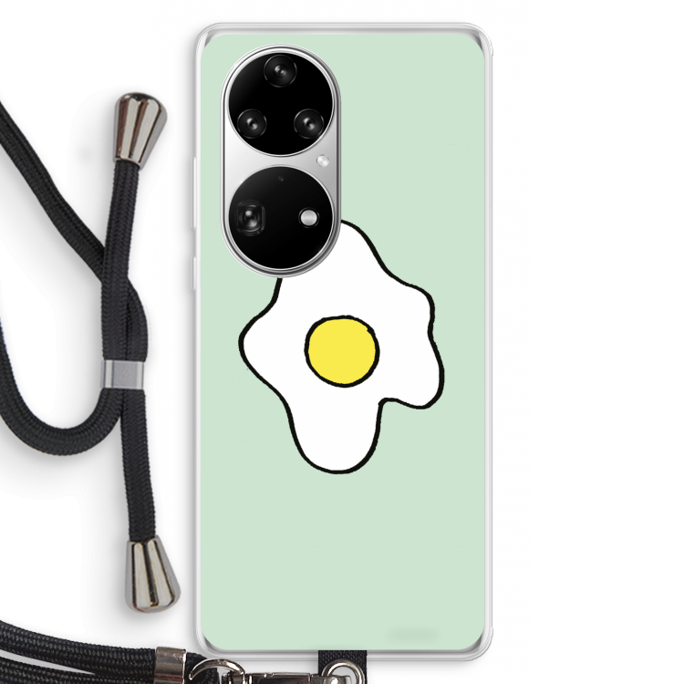 Spiegelei: Huawei P50 Pro Transparant Hoesje met koord