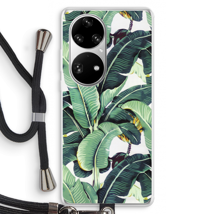 Bananenbladeren: Huawei P50 Pro Transparant Hoesje met koord