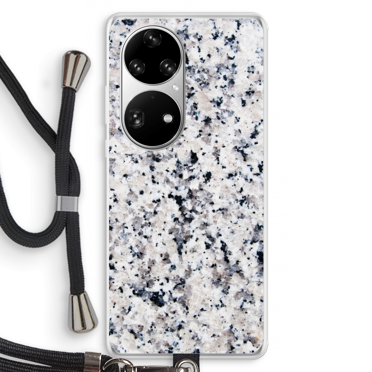 Gespikkelde marmer: Huawei P50 Pro Transparant Hoesje met koord