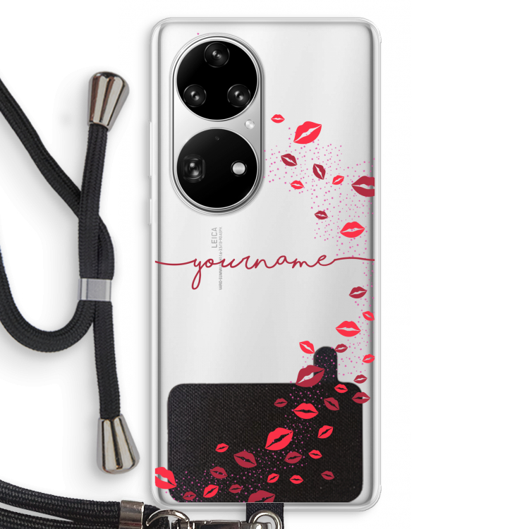 Kusjes: Huawei P50 Pro Transparant Hoesje met koord