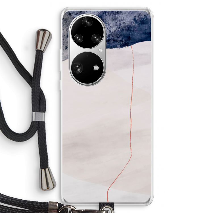 Stone White: Huawei P50 Pro Transparant Hoesje met koord