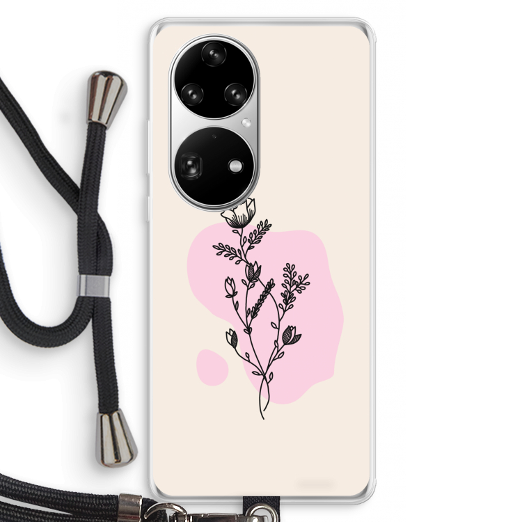 Roses are red: Huawei P50 Pro Transparant Hoesje met koord