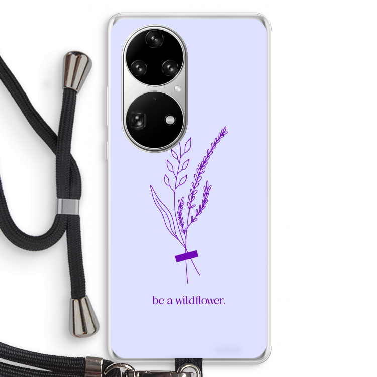 Be a wildflower: Huawei P50 Pro Transparant Hoesje met koord