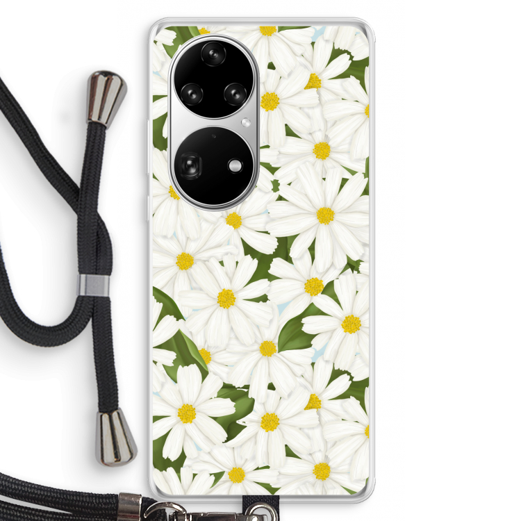 Summer Daisies: Huawei P50 Pro Transparant Hoesje met koord