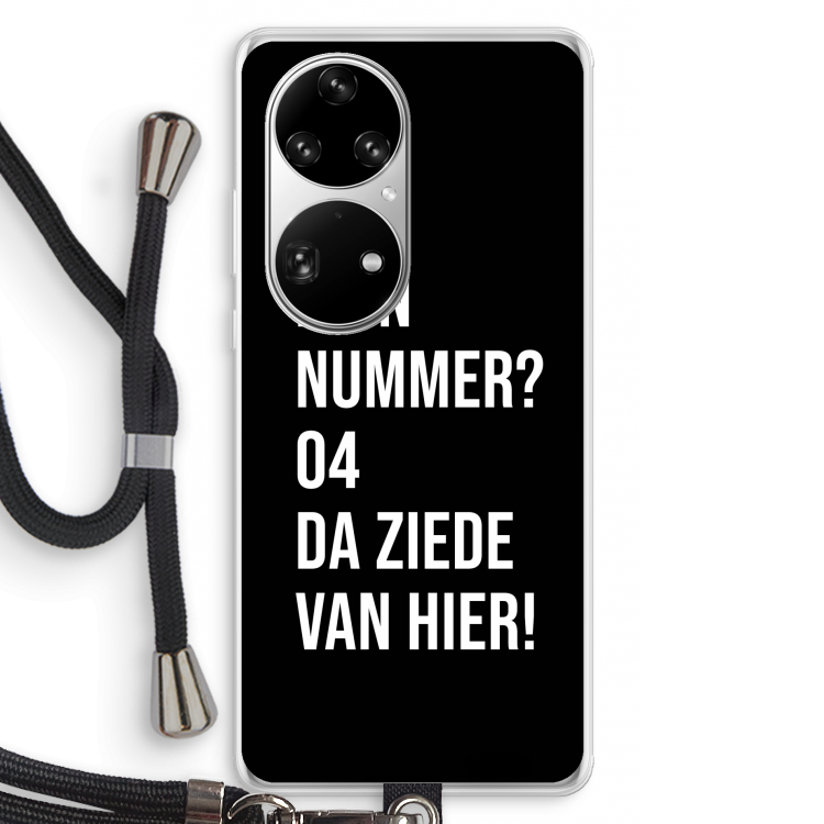 Da ziede van hier - Zwart: Huawei P50 Pro Transparant Hoesje met koord