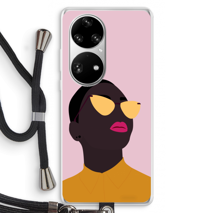 Yellow glasses: Huawei P50 Pro Transparant Hoesje met koord