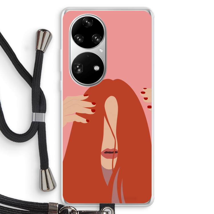 Woke up like this: Huawei P50 Pro Transparant Hoesje met koord