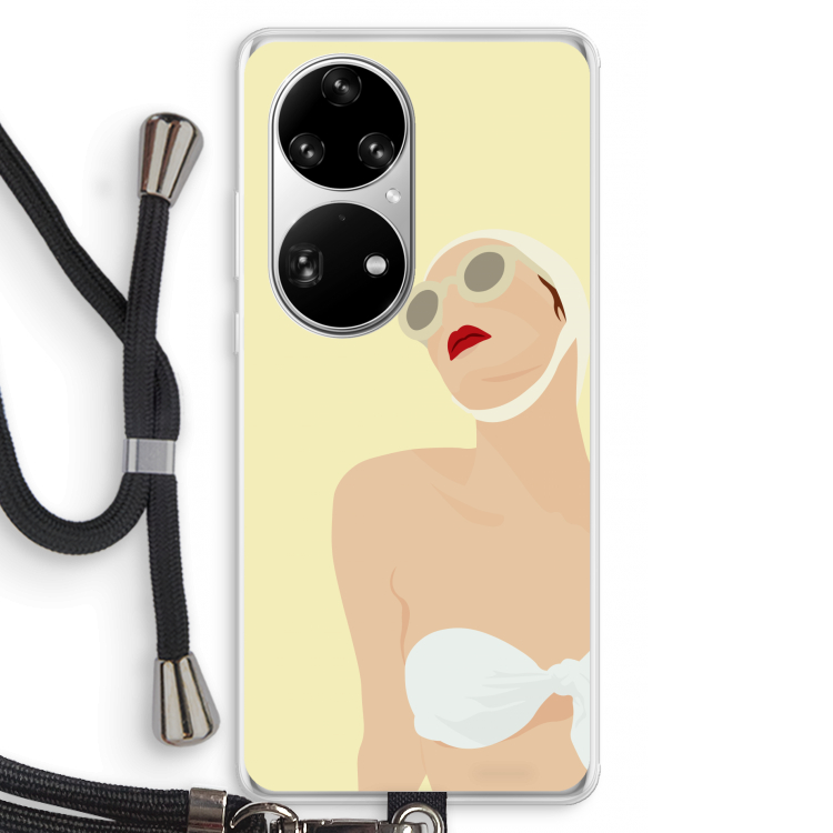Summer: Huawei P50 Pro Transparant Hoesje met koord