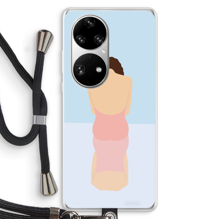 Mirror: Huawei P50 Pro Transparant Hoesje met koord