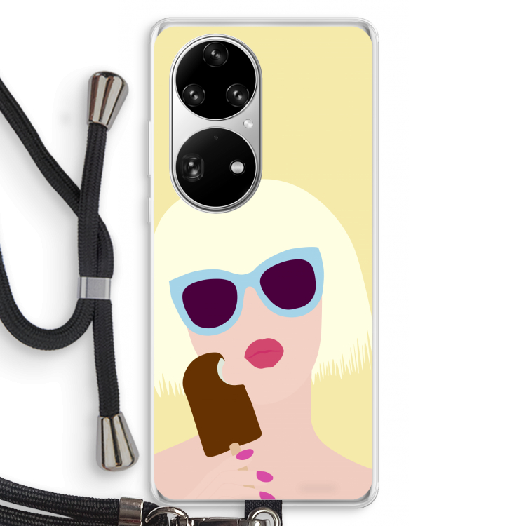 Ice cream: Huawei P50 Pro Transparant Hoesje met koord