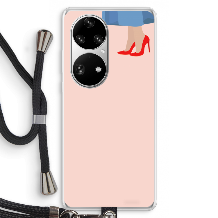 High heels: Huawei P50 Pro Transparant Hoesje met koord