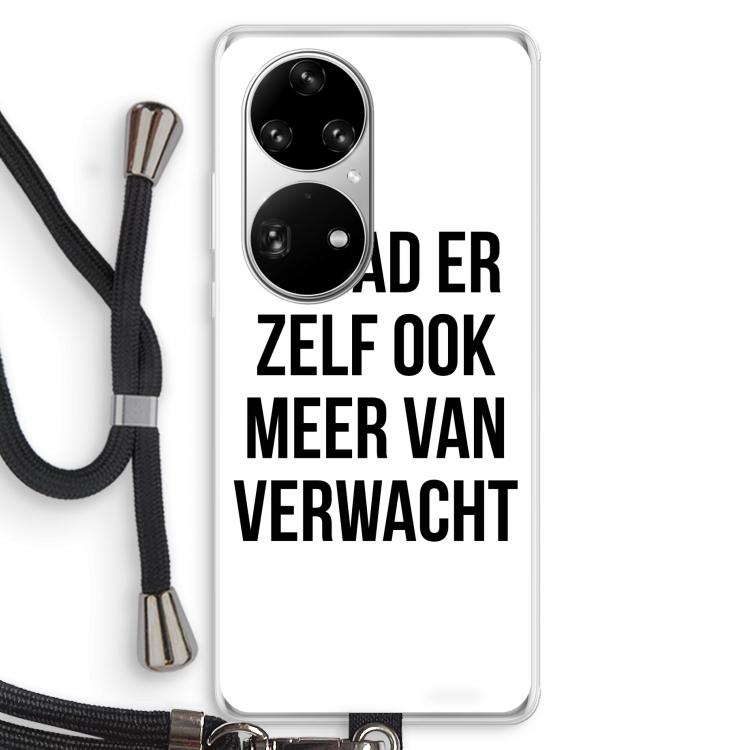 Meer verwacht: Huawei P50 Pro Transparant Hoesje met koord