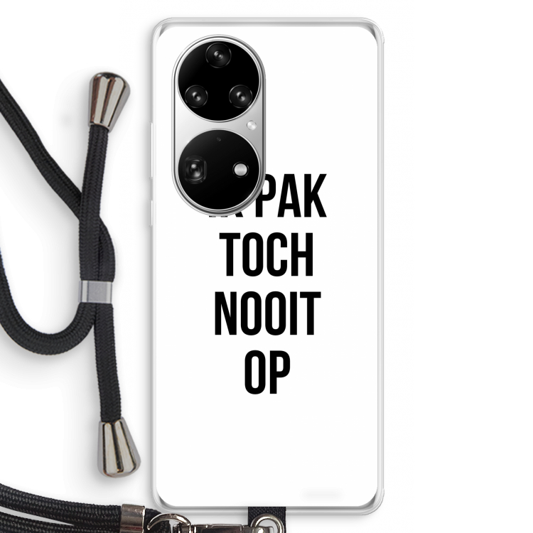 Ik pak nooit op: Huawei P50 Pro Transparant Hoesje met koord