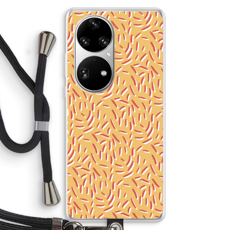 Camouflage: Huawei P50 Pro Transparant Hoesje met koord