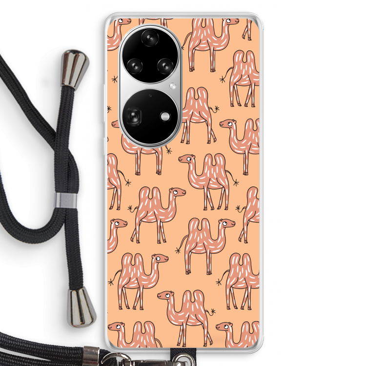 Kameel: Huawei P50 Pro Transparant Hoesje met koord