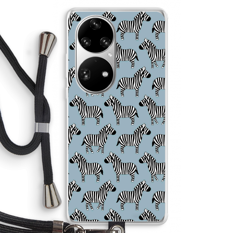 Zebra: Huawei P50 Pro Transparant Hoesje met koord