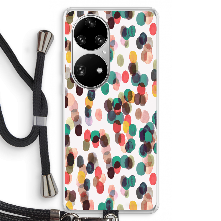 Tropical Dots: Huawei P50 Pro Transparant Hoesje met koord