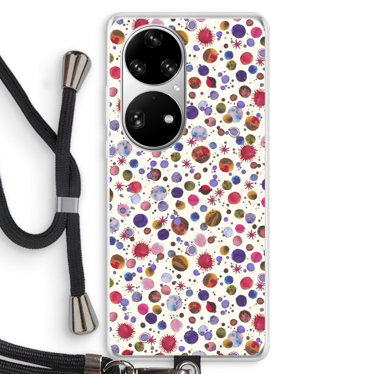 Planets Space: Huawei P50 Pro Transparant Hoesje met koord