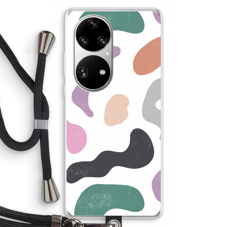 Memphis Shapes: Huawei P50 Pro Transparant Hoesje met koord