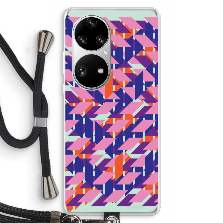 Skew Blush 3: Huawei P50 Pro Transparant Hoesje met koord
