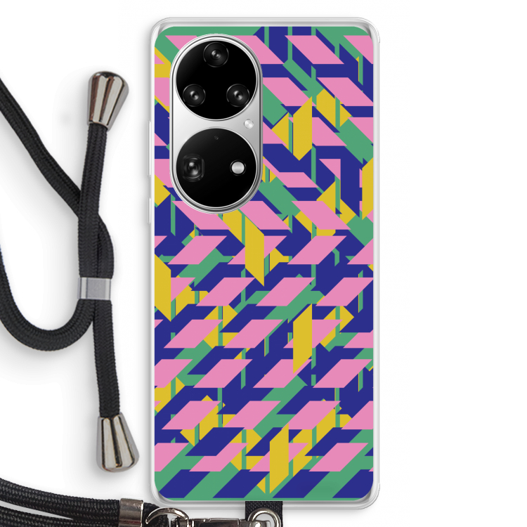 Skew Blush 1: Huawei P50 Pro Transparant Hoesje met koord