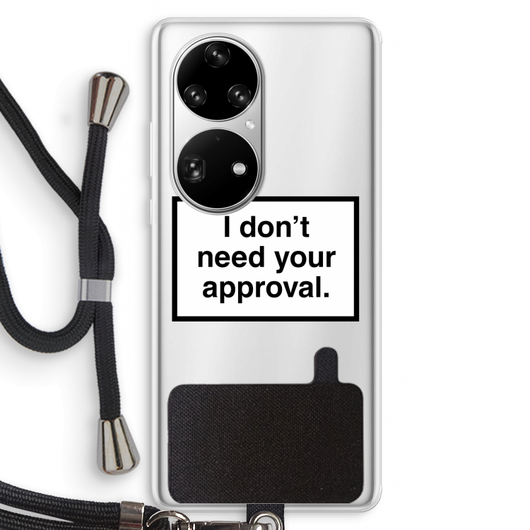 Don't need approval: Huawei P50 Pro Transparant Hoesje met koord
