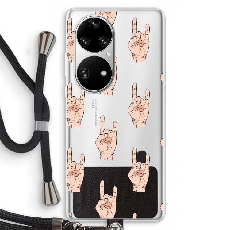 Rock: Huawei P50 Pro Transparant Hoesje met koord