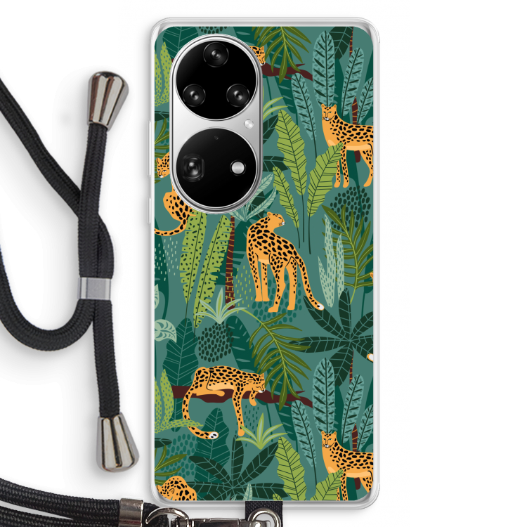 Luipaard 2: Huawei P50 Pro Transparant Hoesje met koord