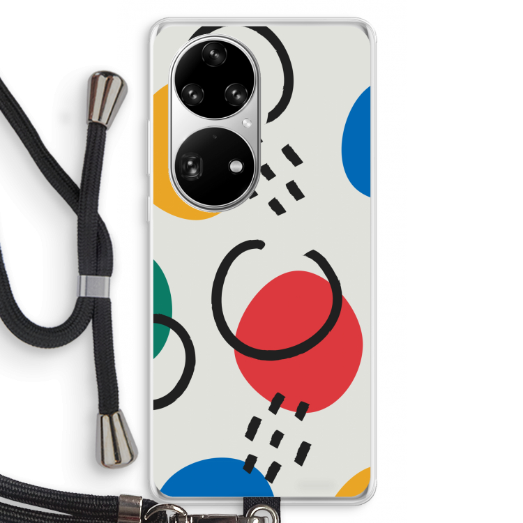 Illustratieve pop 3: Huawei P50 Pro Transparant Hoesje met koord