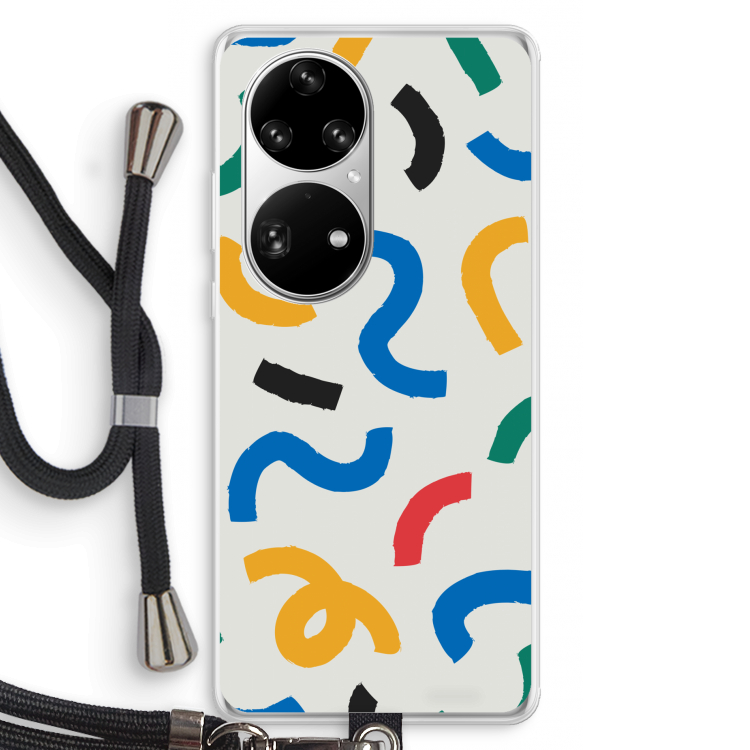 Illustratieve pop 2: Huawei P50 Pro Transparant Hoesje met koord