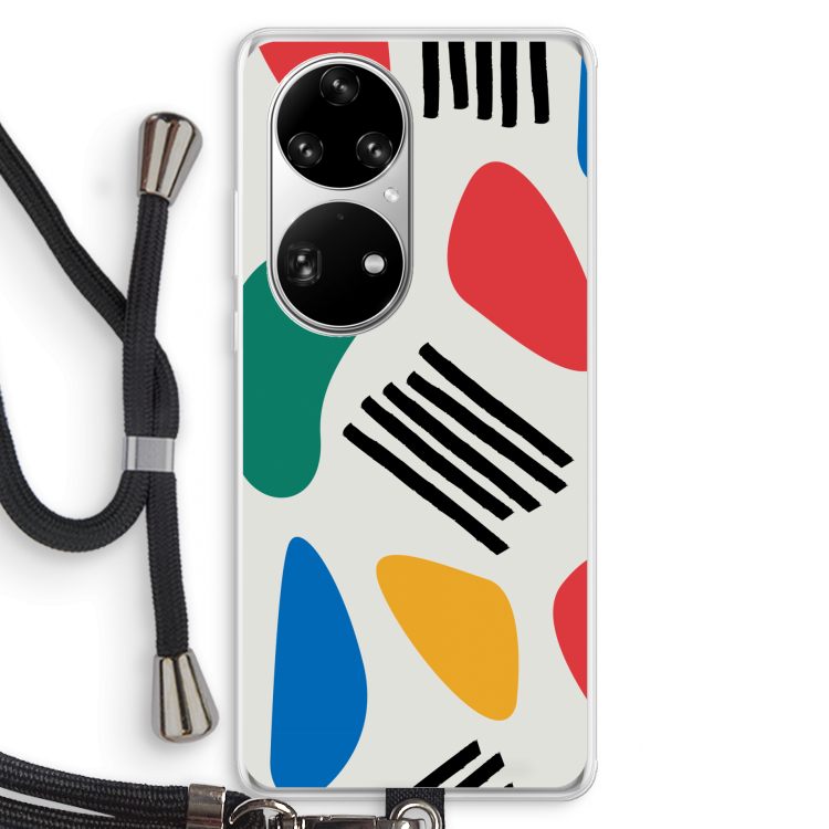 Illustratieve pop 1: Huawei P50 Pro Transparant Hoesje met koord