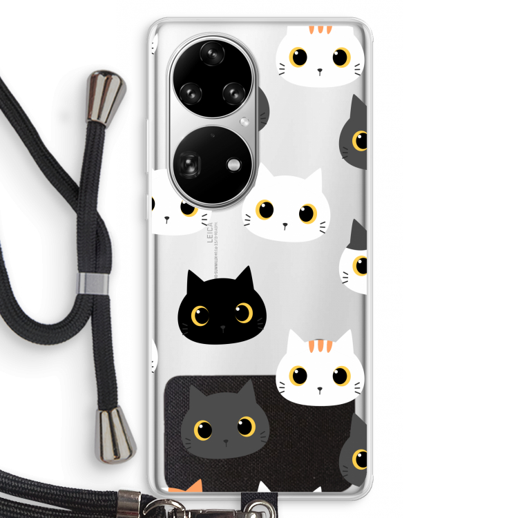 Katten: Huawei P50 Pro Transparant Hoesje met koord