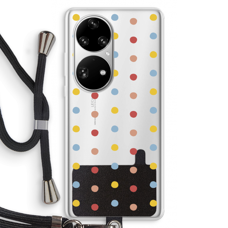 Bollen: Huawei P50 Pro Transparant Hoesje met koord