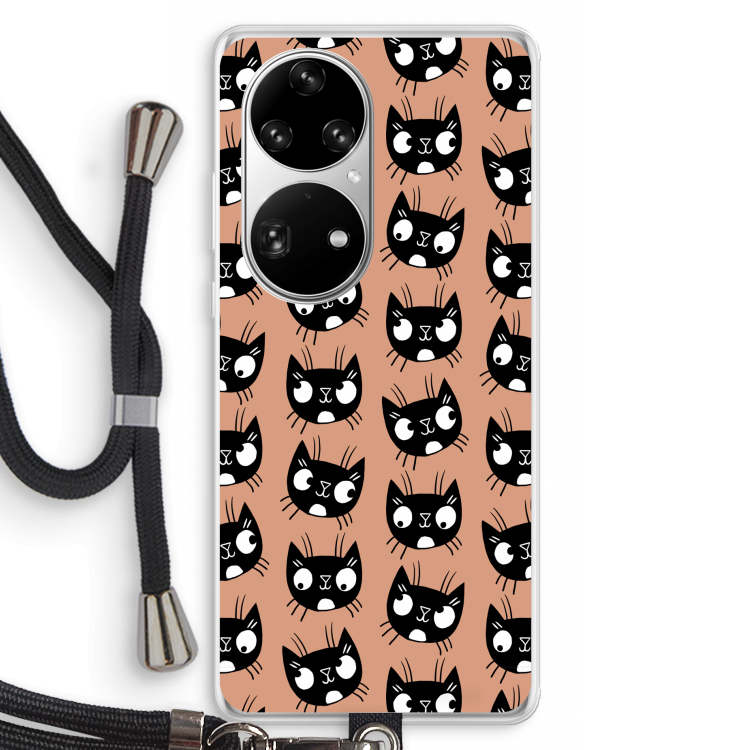 Kat: Huawei P50 Pro Transparant Hoesje met koord