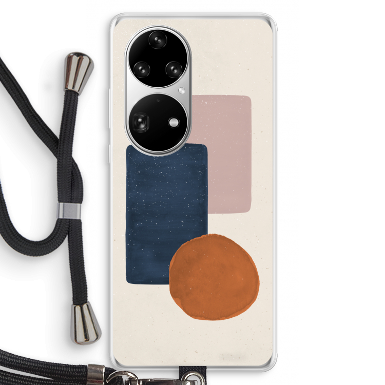 Geo #3: Huawei P50 Pro Transparant Hoesje met koord