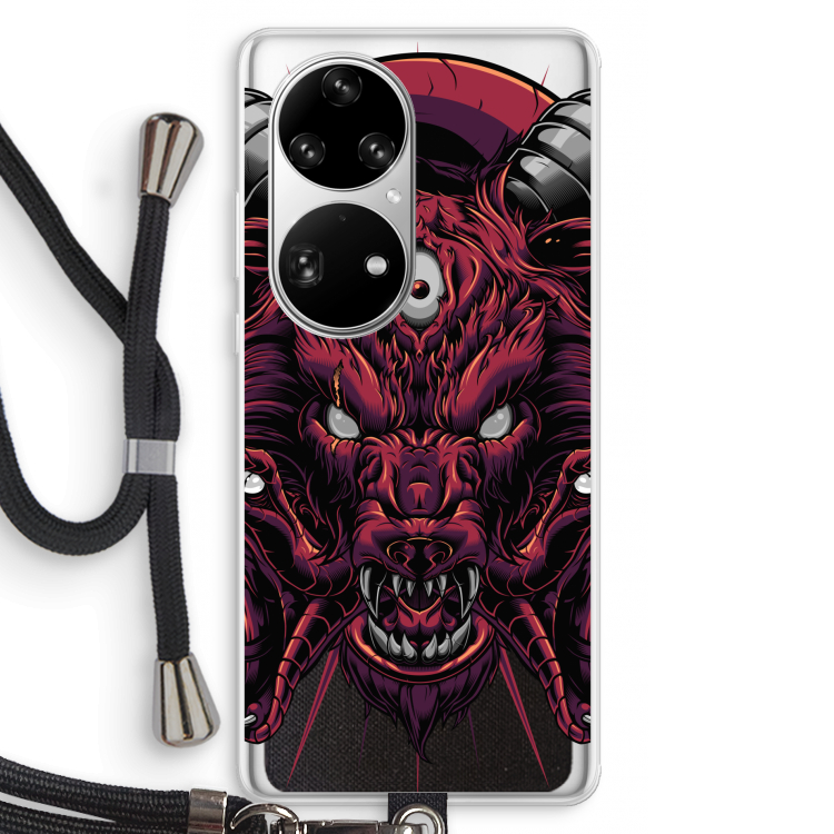 Hell Hound and Serpents: Huawei P50 Pro Transparant Hoesje met koord