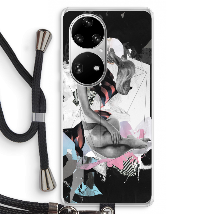 Camouflage de sommeil: Huawei P50 Pro Transparant Hoesje met koord