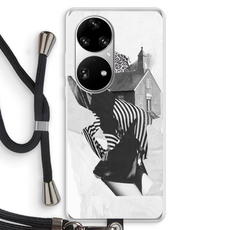 House: Huawei P50 Pro Transparant Hoesje met koord
