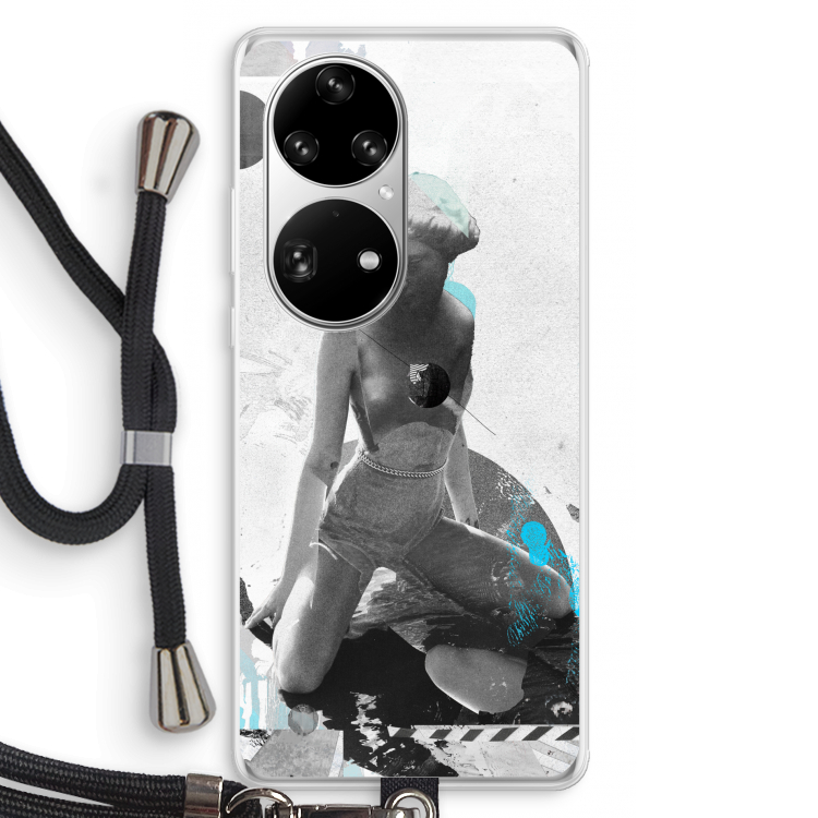 I will not feel a thing: Huawei P50 Pro Transparant Hoesje met koord