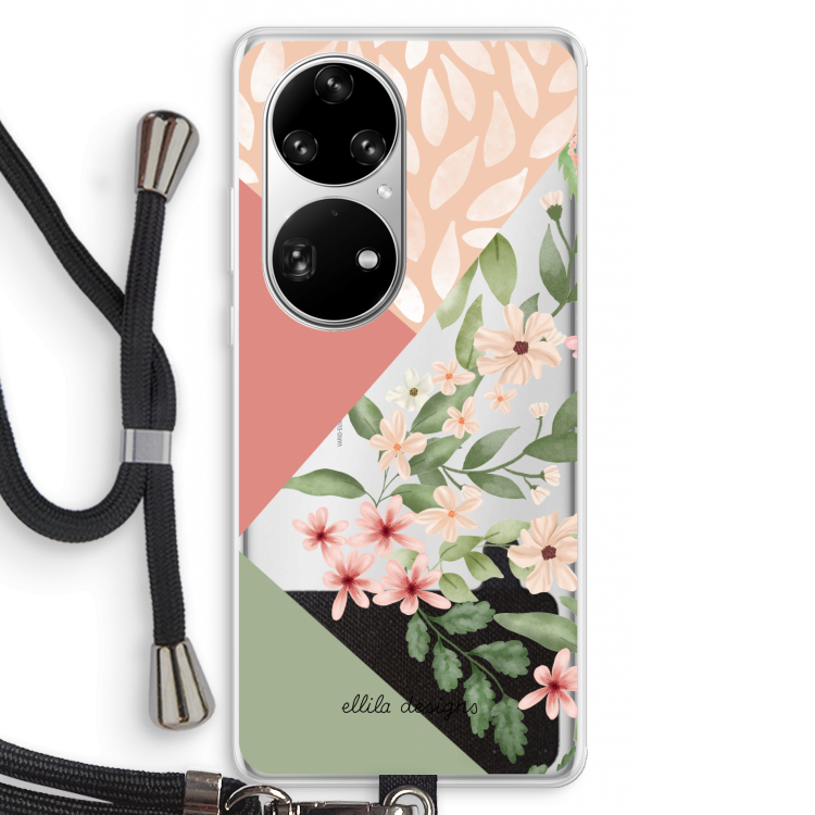 Sweet heaven geometrics: Huawei P50 Pro Transparant Hoesje met koord