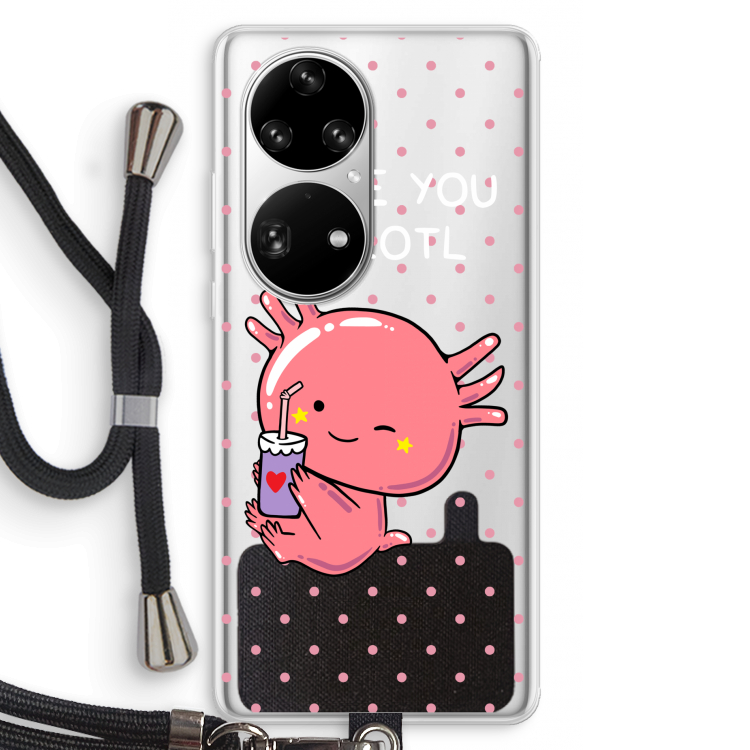 Love You A Lotl: Huawei P50 Pro Transparant Hoesje met koord